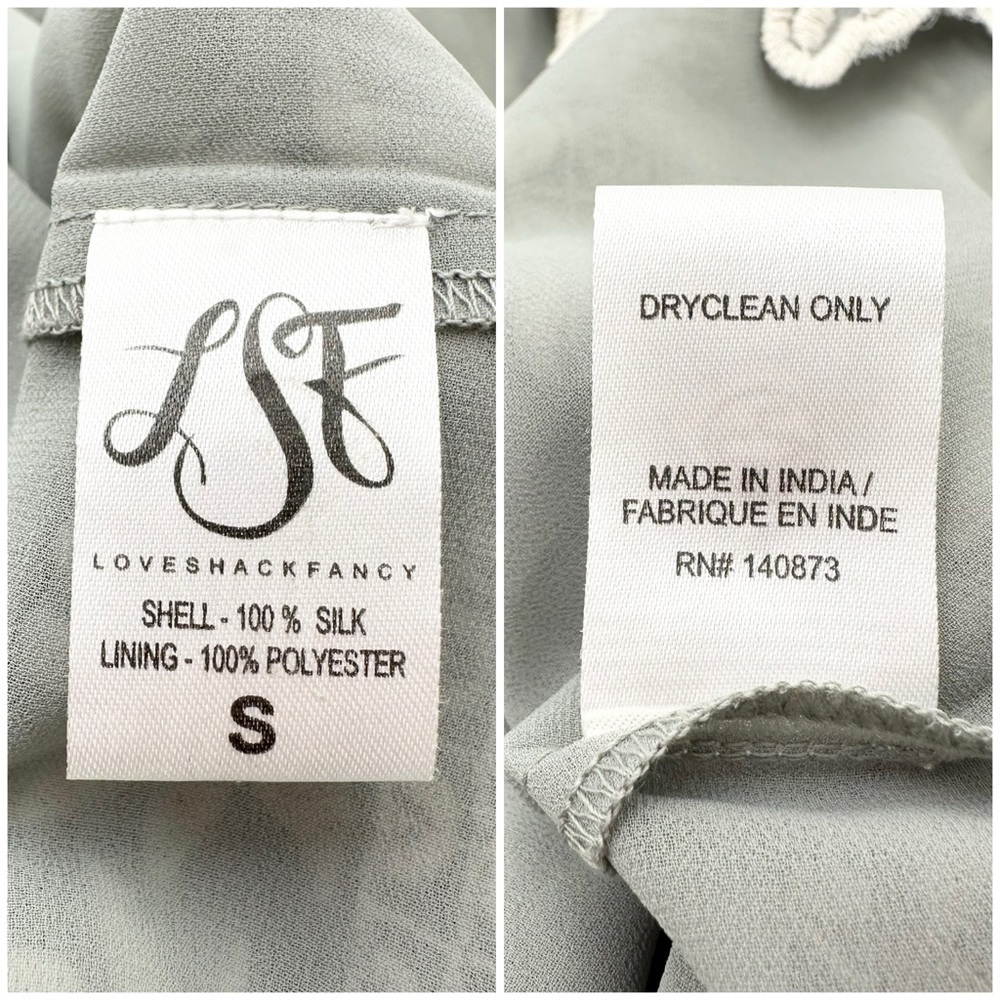 LoveShackFancy Isabel Dress in Dusty Sage Summer Garden - Picture 13 of 16